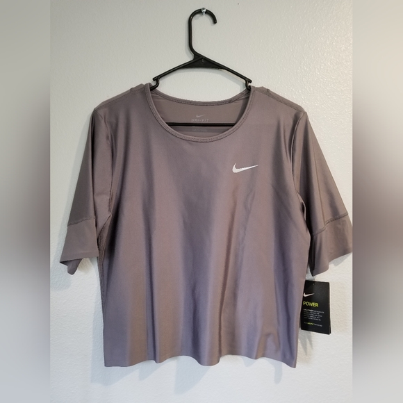 Nike Womens Dry Fit Workout Top Grey XL AJ2773-036 - Picture 1 of 7